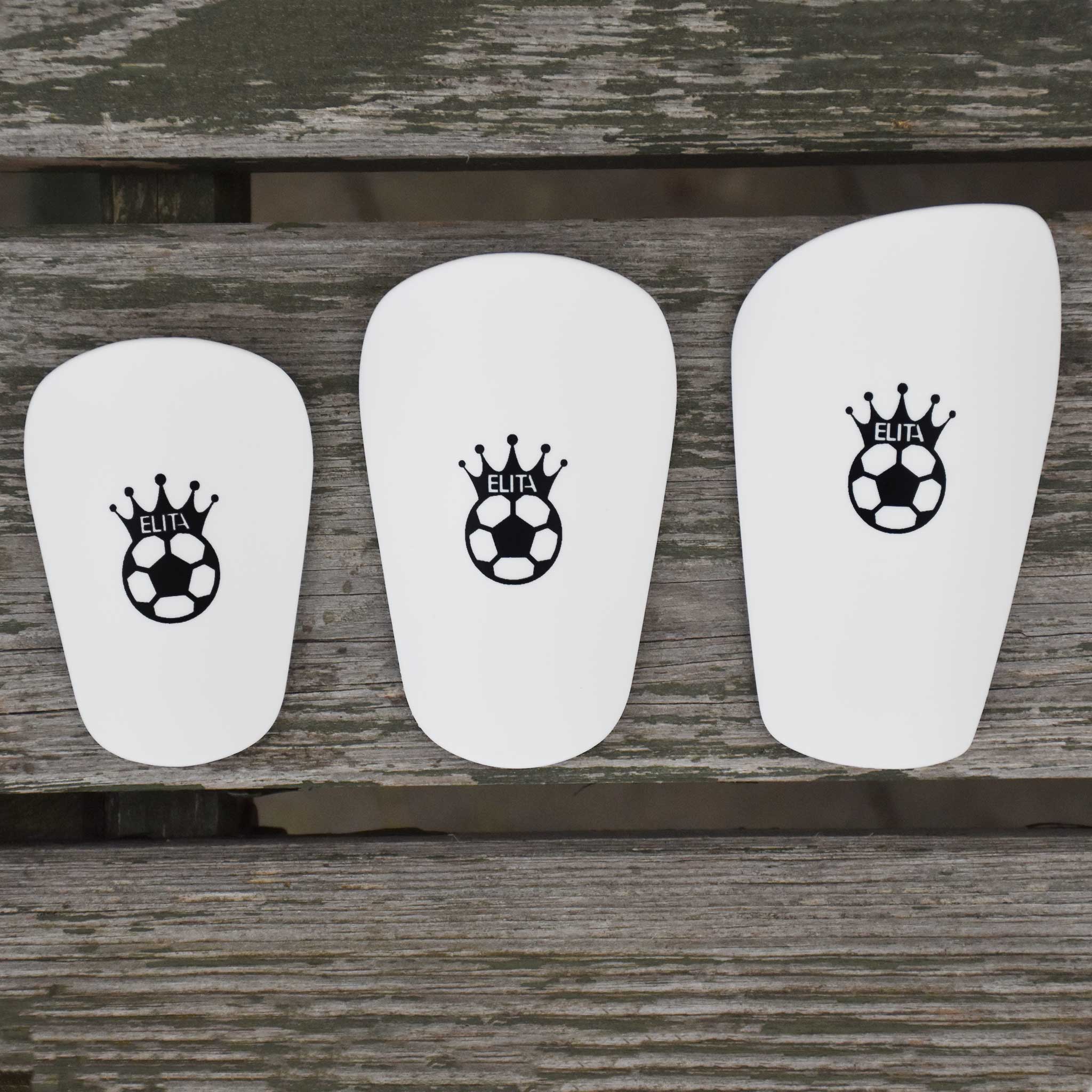 Mini Små Benskinner Mini Shin Pads Til Fodbold Football Soccer Lightweight Hvid White 2.0 Serie Elita Ballers